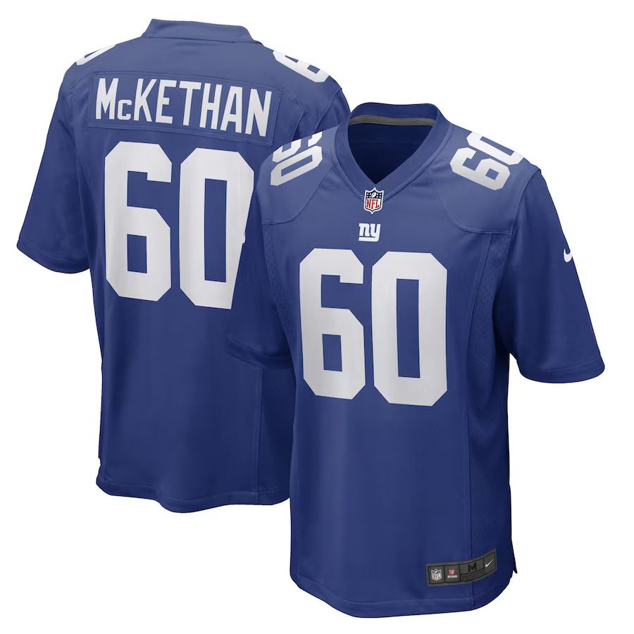 Men New York Giants 60 Marcus McKethan Nike Royal Game Player NFL Jersey